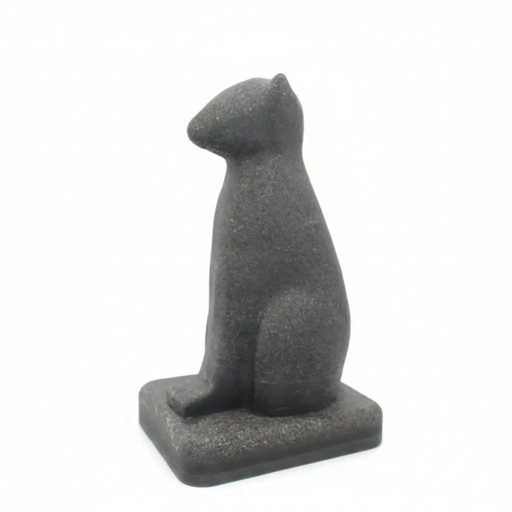 Sculpture de souvenir pour chat vue de profil gauche lignes épurées et texture artisanale premium