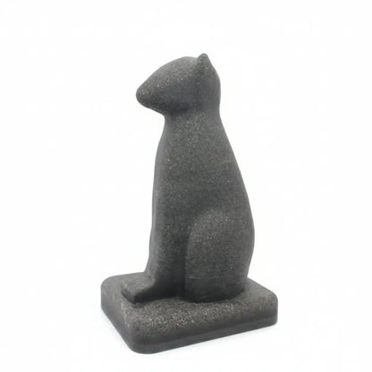 Sculpture de souvenir pour chat vue de profil gauche lignes épurées et texture artisanale premium