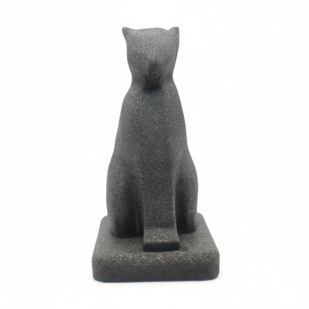 Statue commémorative de chat de face au design moderne et minimaliste coloris gris anthracite