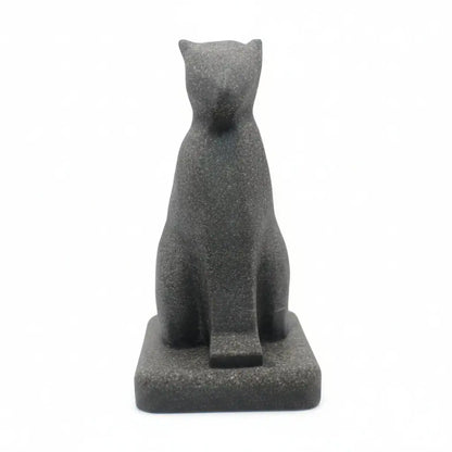 Statue commémorative de chat de face au design moderne et minimaliste coloris gris anthracite